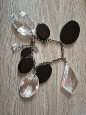 Anton Heunis Black Beads Clear Crystals Heavy Statement Bracelet