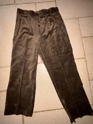 Ancien pantalon paysan velours côtelé marron état neuf  - Photo 1/4