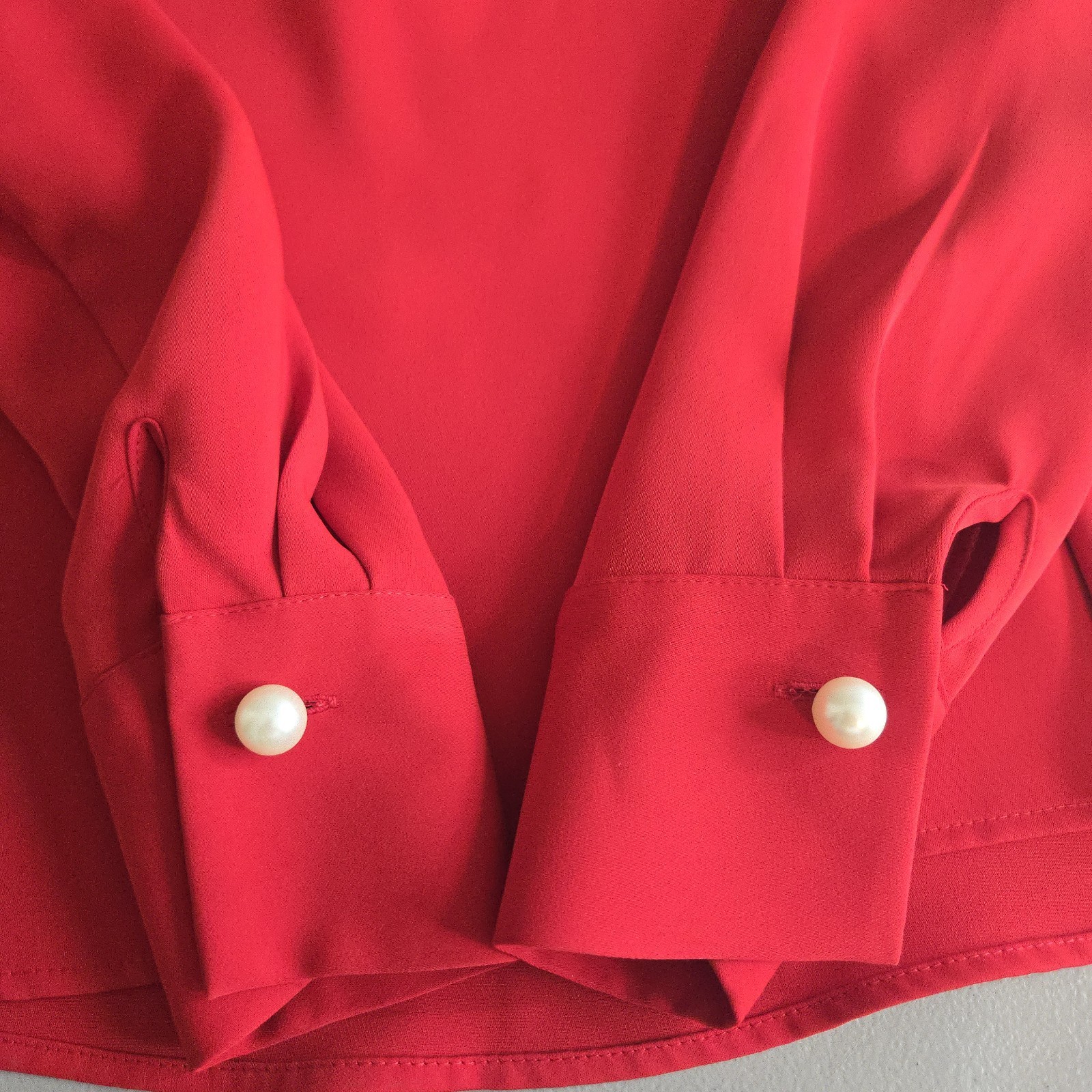 Zara Basic Women's Shoulder Button Blouse Red Med… - image 9