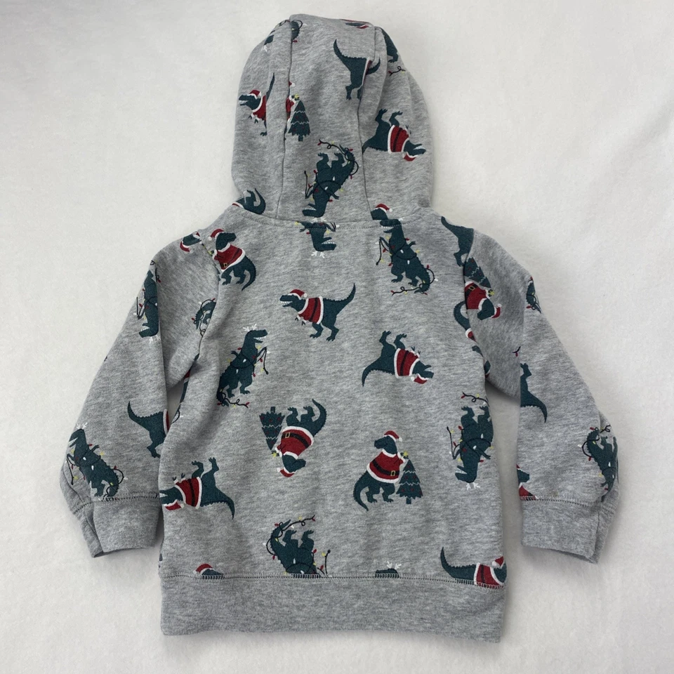 Conjunto Carter's 2 Pices Sudadera con Capucha y Pantalones Niños 2 T Santa Danasur Gris Foto 3 de 4