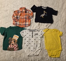 Baby GAP Carters Lot of 5 - Baby Boys multicolor Bodysuits Button Downs 6-9 M