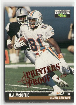1995 Pro Line #219 O.J. McDuffie Printer's Proofs  A29