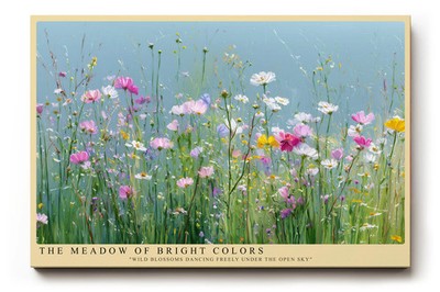 Paul Sinus Wandbild The Meadow of Bright Colors   Blühende Sommerwiese unter