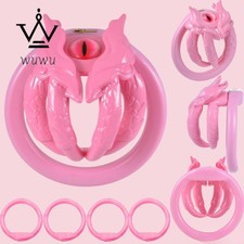 Sissy Male Resin Chastity Cage with 4 Ring Lock Smooth Polished Chastity Device