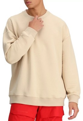NWT Men's Obermeyer Explorer Tech Crewneck Sweatshirt Large Cement $159