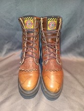 Vintage Justin Original Workboots L762 USA Made Brown Leather Lace Up Boots 6C