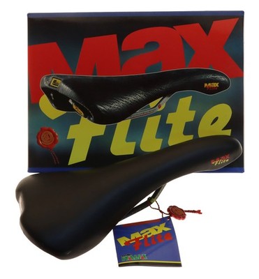 Selle Italia Max Flite Saddle Vanadium Rails Black Smooth Leather NIB NOS NEW