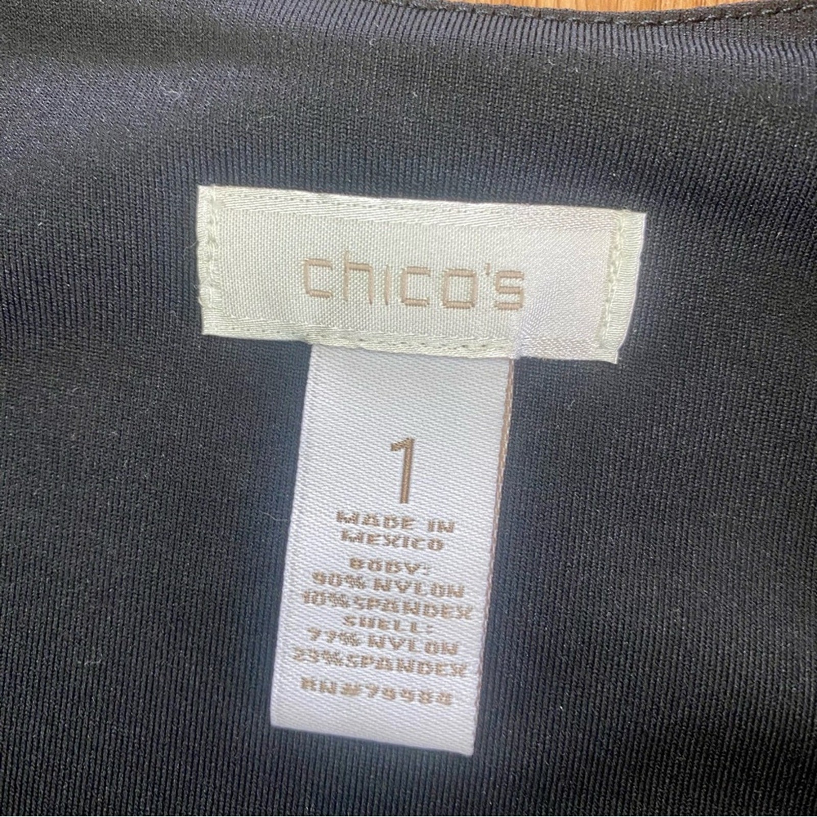 Chicos Basic Black Two Layer Tank Top Womens 1 Me… - image 11