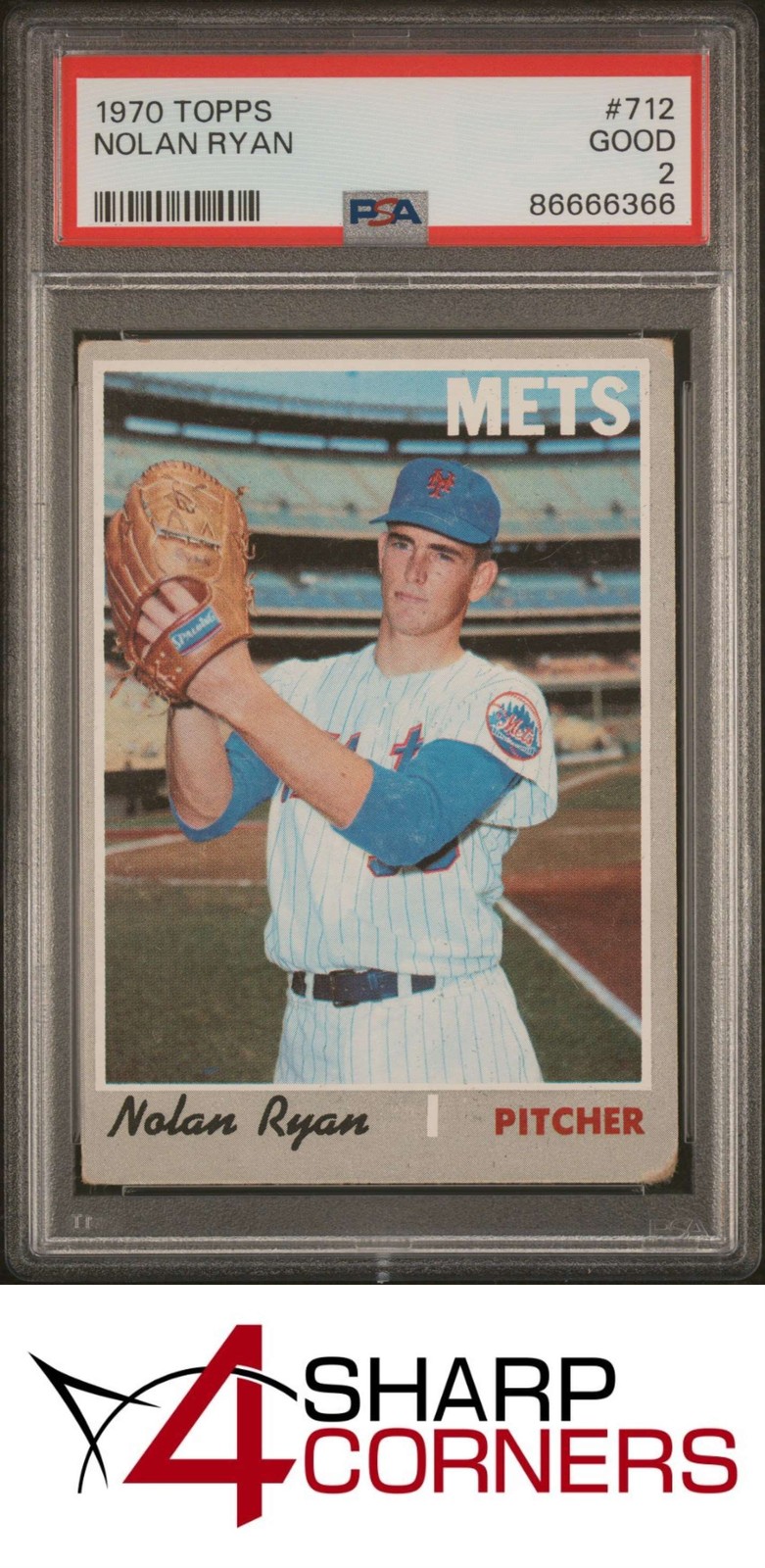 1970 TOPPS #712 NOLAN RYAN METS HOF PSA 2