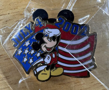 Disneyland Cast Member Exclusive Pin 2002 4th of July Mickey Flag Sealed #13167