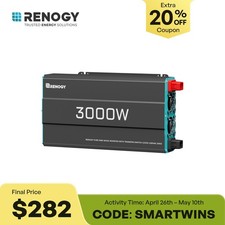 Renogy 3000W Pure Sine Wave Inverter 12V DC to 120V AC Converter