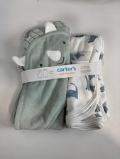 Carters Baby 2pc Towel Set /just One You/1 Hooded Towel 1 Bath Towel Sage Green