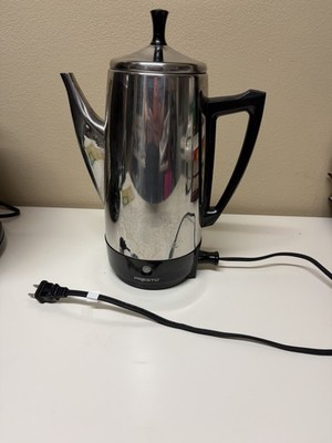 Presto 3520 Stainless Steel Electric Percolator Coffee Pot 32 oz Silver Black