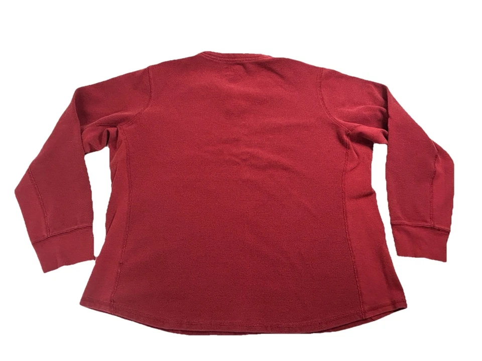 Camisa Duluth Trading Co para mujer XL roja manga larga muesca cuello en V mezcla de algodón Foto 2 de 4