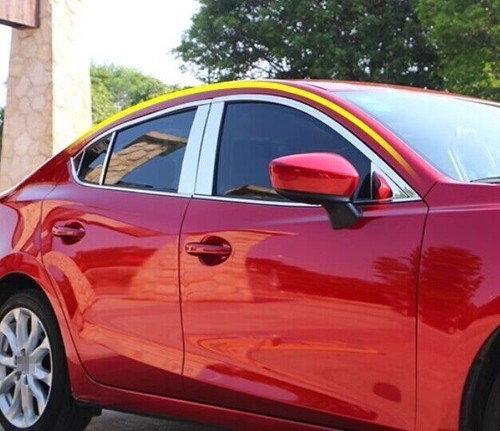 Para Mazda 3 2017 2018 Tira de ventanas de acero cromado Moldura Cubierta Tapicería - Imagen 2 de 4