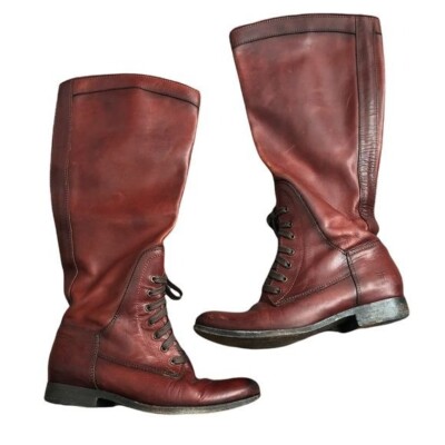 FRYE Melissa Cognac Leather Back Zipper Strap Riding Boot Flexstep Men\'s 5.5 Amazon.com | Frye Melissa Inside Zip Riding Boots for Women  main image 3