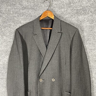 VINTAGE 50s 60s Mort Cooper Wool Double Breasted Long Coat Jacket