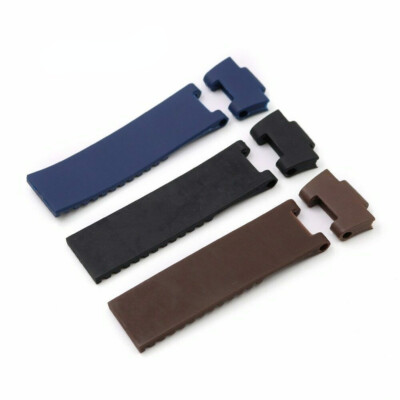 22mm x 10 25mm x 12mm Black Brown Blue Rubber Wrist Watch Band For Ulysse Nardin