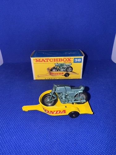 Matchbox Lesney #38C Honda Motorcycle & Trailer Original Box 1967