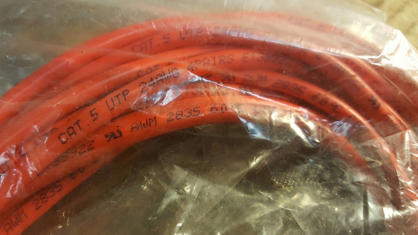  25 ft EVERNEW ETHERNET CABLE 60C E138922 24AWG  LL81295 CMG CAT5 UTP #11