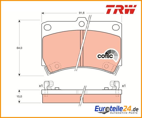 Bremsbelagsatz, Scheibenbremse Cotec Trw GDB1024 FüR Mazda-image