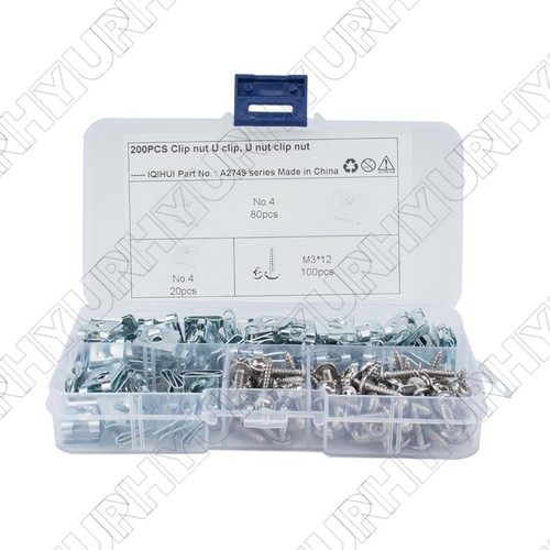 Kit 200 Pezzi U-Nuts E Clip In Acciaio – Viti Per Fissaggio Auto – BCSMMCAR