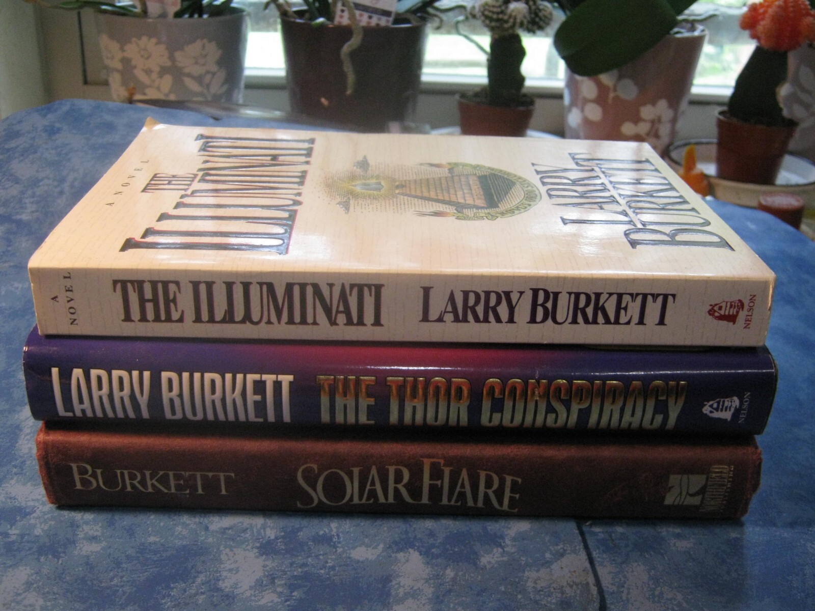 LOT OF 3 CHRISTIAN THRILLER Larry Burkett SOLAR FLARE Illuminati THOR CONSPIRACY 9781881273073