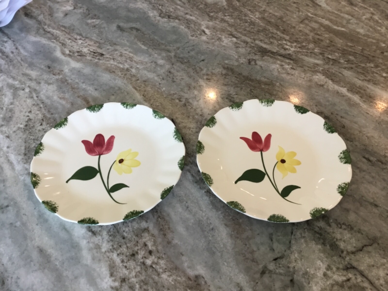 First Love by Blue Ridge Southern Pottery SET OF 2 DESSERT/PIE PLATES ...
