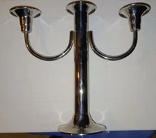 Vollrath Stainless Steel 3 Candle Stick Holder Rare