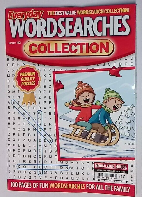 WORDSEARCH BOOK EVERYDAY PUZZLE MAGAZINE ISSUE 142, 120 FUN PUZZLES