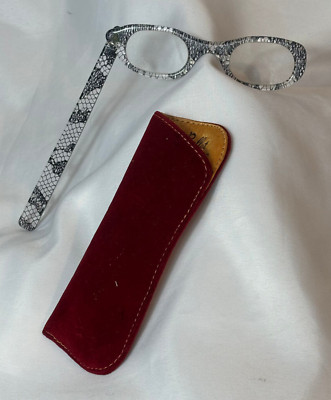 Vtg Ballet Jewels Lorgnette Opera Eye Glasses Hand Held Lucite Silver & Black
