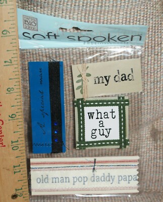 Me & My Big Ideas Dad Papa Pop Guy Dimensional Stickers 4 Pcs Scrapbooking