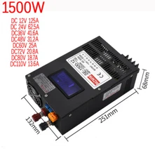 Digital display 1500W switching power supply AC110V/220V to DC 12V /24V/48V /72V