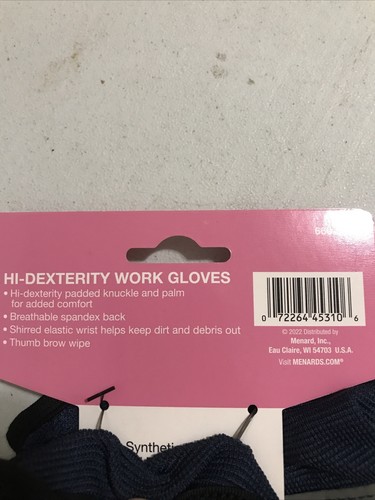 NEW RW " WOMENS WORK GLOVES - HI-DEXTERITY BLUE - SIZE MEDIUM (LY-13) - Picture 3 of 4