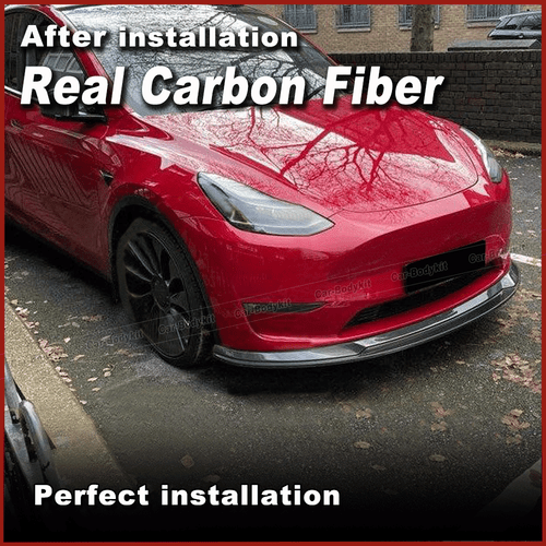 Carbon Frontlippe Spoilerschwert Frontspoiler Passt für Tesla Model Y 2019-2024 - Bild 2 von 10
