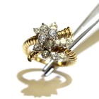 14k yellow gold 2.03ct I2 H round cluster band ring 8.2g 7.25 ladies — photo 6