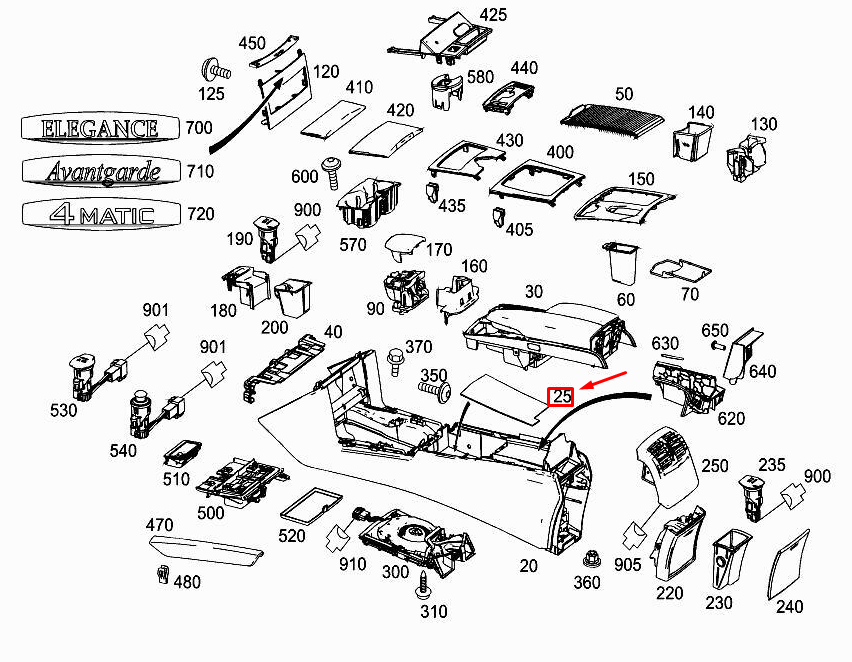 MERCEDES-BENZ E W212 Ablagefacheinsatz A2126890600