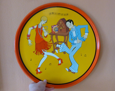 Vintage Ritz Crackers Metal Serving Tray Flappers Roaring 20's 15.75''