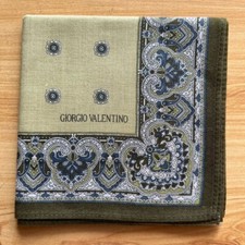 HANDKERCHIEF VINTAGE PAISLEY BANDANA MEN'S POCKET SQUARE COTTON 17" D181