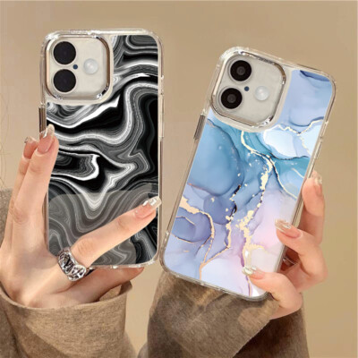 Marmor Hülle Für iPhone 16 15 Pro Max 14 13 12 Stoßfeste Weich Handy Schutz Case