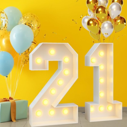 Stunning 4ft LED Light-Up Number 21 for Milestone Events: Birthday & Anniversary - Picture 9 of 9
