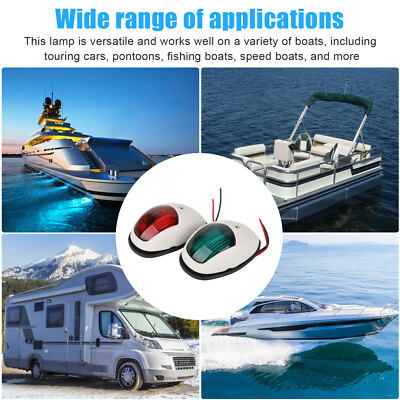 2 Stuks Led Boot Navigatie Verlichting Dc 12V 3W IP66 Waterdichte Marine Zeilen Signaal Licht Rood Groen Navigatie Lamp Voor Jacht Boot(wit