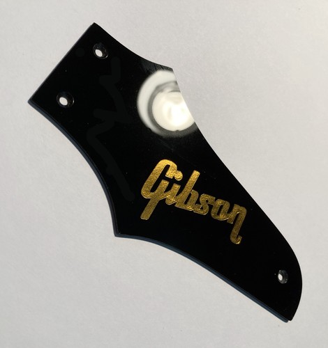 Repro Truss Rod Cover for 1976-1979 Gibson Bicentennial Thunderbird w/ Gold Logo - Picture 3 of 7