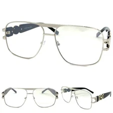 Classic Retro Hip Hop Rapper Pimp Clear Lens Slight Tint SUN GLASSES Large Frame