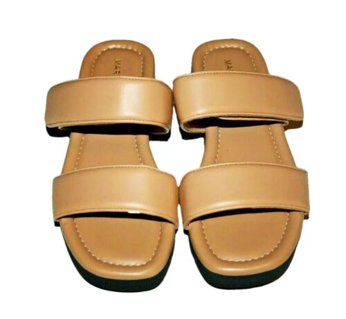 NUEVAS SANDALIAS Marc Fisher KINA SLIDE Planas Slide Beige Tostado Para Mujer Talla: 6 Nuevas - Imagen 2 de 3