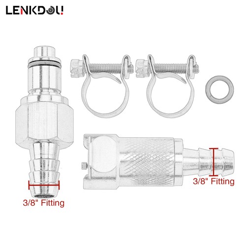 3/8" Gas Tank Fuel Line Hose Quick Release Connect Disconnect Kit For Harley - Bild 7 von 13