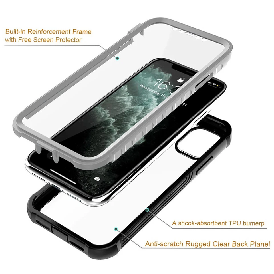 For iPhone 16 15 17 Pro Max 14 13 12 8 Heavy Duty 360 Full Shockproof Case Cover - Image 2 of 4