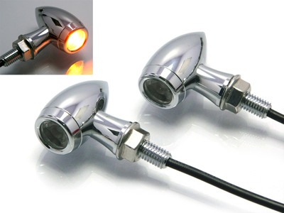  LED Motorrad Blinker Retro hochwertig Mini Micro - CHROM