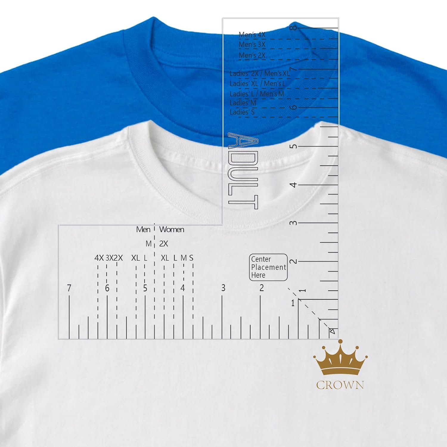 Tshirt Ruler Guide for Vinyl Alignment Acrylic Left Chest Logo Placement Tool Cr-image