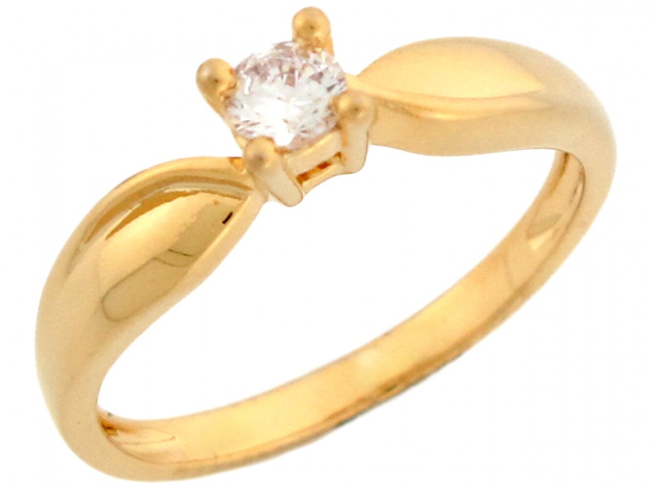 10k or 14k Yellow Gold Round CZ Lovely Design Engagement Ring eBay